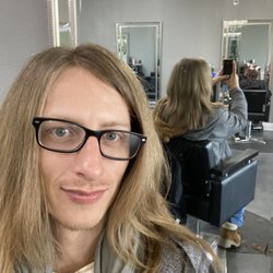 Serenity Hair Studio - Right after getting cut (oh she even straightened it for me quicker than I thought possible because of how think my hair is.