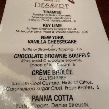 Minervas Restaurant - Sioux Falls - Minervas dessert menu Yum! - New American Near Me - Sioux Falls, South Dakota