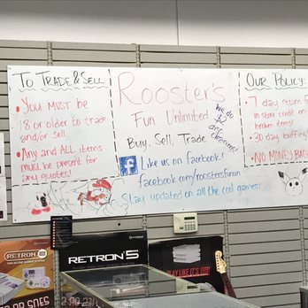 Rooster's Fun Unlimited - The rules... - Video Game Stores Near Me - Ogden, Utah Rooster's Fun Unlimited - The rules... - Video Game Stores Near Me - Ogden, Utah