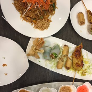 KC Thai - Appetizer sampler with dipping sauces and best Pad Thai ever! - Thai Near Me - Overland Park, Kansas