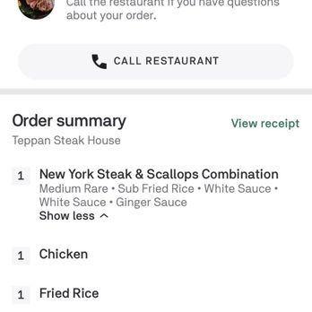 Teppan Steak House - This is what I ordered. When I got home with my order it was the wrong order! - Steakhouses Near Me - Oxnard, California
