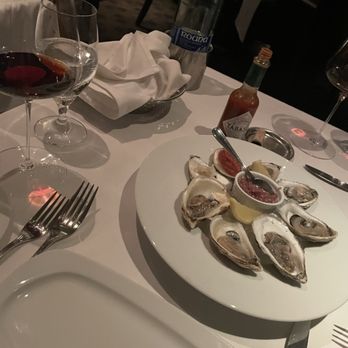 Opus Restaurant - a plate of oysters and a glass of wine - Wine Bars Near Me - Toronto, Ontario
