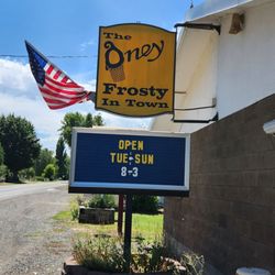 The Oney Frosty In Town - Sign out front. Indoor and outdoor seating.