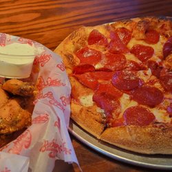 Bubba's 33 - Extra (Med) Pepperoni Pizza with Hot Wings