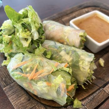 Thai 101 - Salad wrapped spring roll wrapper and a very few shrimp. Terrible execution of a "spring roll" - Thai Near Me - Salt Lake City, Utah Thai 101 - Salad wrapped spring roll wrapper and a very few shrimp. Terrible execution of a "spring roll" - Thai Near Me - Salt Lake City, Utah