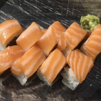 Darumaya - Jin Roll has salmon with spicy tuna. - Sushi Bars Near Me - Banning, California Darumaya - Jin Roll has salmon with spicy tuna. - Sushi Bars Near Me - Banning, California