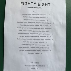 Eighty Eight - Menu
