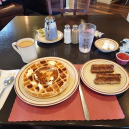 waffle and sausage
