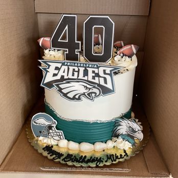 Rolling In Dough Bakery - 40th birthday Eagles cake. Vanilla cake with strawberry filling. - Bakeries Near Me - Las Vegas, Nevada Rolling In Dough Bakery - 40th birthday Eagles cake. Vanilla cake with strawberry filling. - Bakeries Near Me - Las Vegas, Nevada
