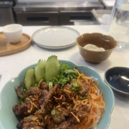 Lunch Marinated Pork rice noodle bowl Lunch Marinated Pork rice noodle bowl
