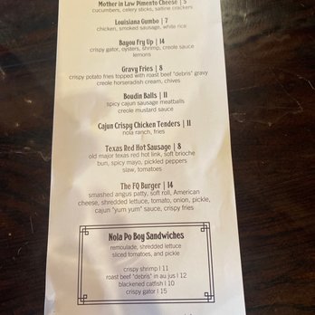 The Quarter - Menu - Bars Near Me - Indianapolis, Indiana