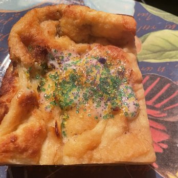 Papa Dubi's - King Crème King Cake Bread Pudding with Mardi Gras decor by moi! - Cajun/Creole Near Me - Albertville, Alabama