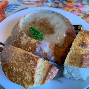 Barbara's Fishtrap - Sourdough Bread bowl clam chowder - Seafood Near Me - Half Moon Bay, California Barbara's Fishtrap - Sourdough Bread bowl clam chowder - Seafood Near Me - Half Moon Bay, California