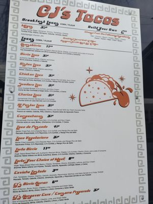 Menu photo 2 CJ’s Tacos Austin, TX Menu photo 2 CJ’s Tacos Austin, TX