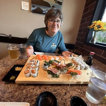 Sake Sushi - My wife finally gets enough sushi, but I made her share - Japanese Near Me - Ucluelet, British Columbia