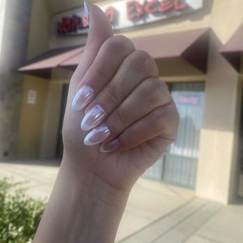 Nailspa Excel - Gel X French tip with chrome - Nail Salons Near Me - La Verne, California Nailspa Excel - Gel X French tip with chrome - Nail Salons Near Me - La Verne, California