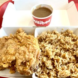Jollibee - Two piece original chicken meal with adobo rice & gravy
