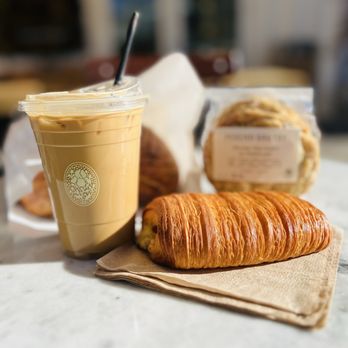 Perenn - Rancharrah  - Vietnamese Dark Roast Coffee, Pain Suisse (Country Bread and Chocolate Chip Cookies in the background). - Coffee & Tea Near Me - Reno, Nevada