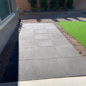Custom Touch Landscape - Added twenty one 2'x2' paver slabs - Landscaping Near Me
