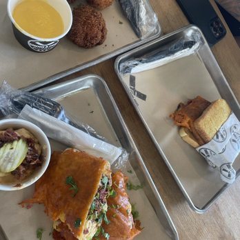 Smoke & Fire Social Eatery - Brisket Burrito Brisket Grilled Cheese Mac and cheese balls - Comfort Food Near Me - Paramount, California Smoke & Fire Social Eatery - Brisket Burrito Brisket Grilled Cheese Mac and cheese balls - Comfort Food Near Me - Paramount, California