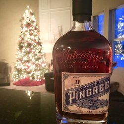 Pilgrim Party Shoppe - Merry Xmas to me (with great help from Pilgrim Party Shoppe in Plymouth) - a special bottle of Valentine's Mayor Pingree Single Barrel.