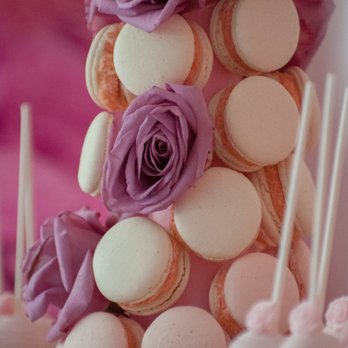 CC's Macarons and Desserts - Macaron tower with flowers. - Macarons Near Me
