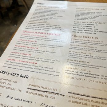 Town Branch Distillery - Menu - Distilleries Near Me - Lexington, Kentucky