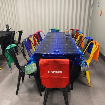 COPA Soccer Training Center - For our sports theme bday party event! Two rectangular tables and chairs set up for 20. - Soccer Near Me - Walnut Creek, California COPA Soccer Training Center - For our sports theme bday party event! Two rectangular tables and chairs set up for 20. - Soccer Near Me - Walnut Creek, California