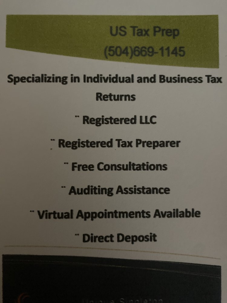 US TAX PREP Request Consultation New Orleans, Louisiana Tax Services Phone Number Yelp