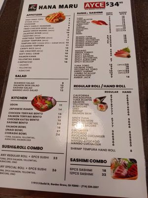 Menu photo 1 Hana Maru Garden Grove, CA Menu photo 1 Hana Maru Garden Grove, CA
