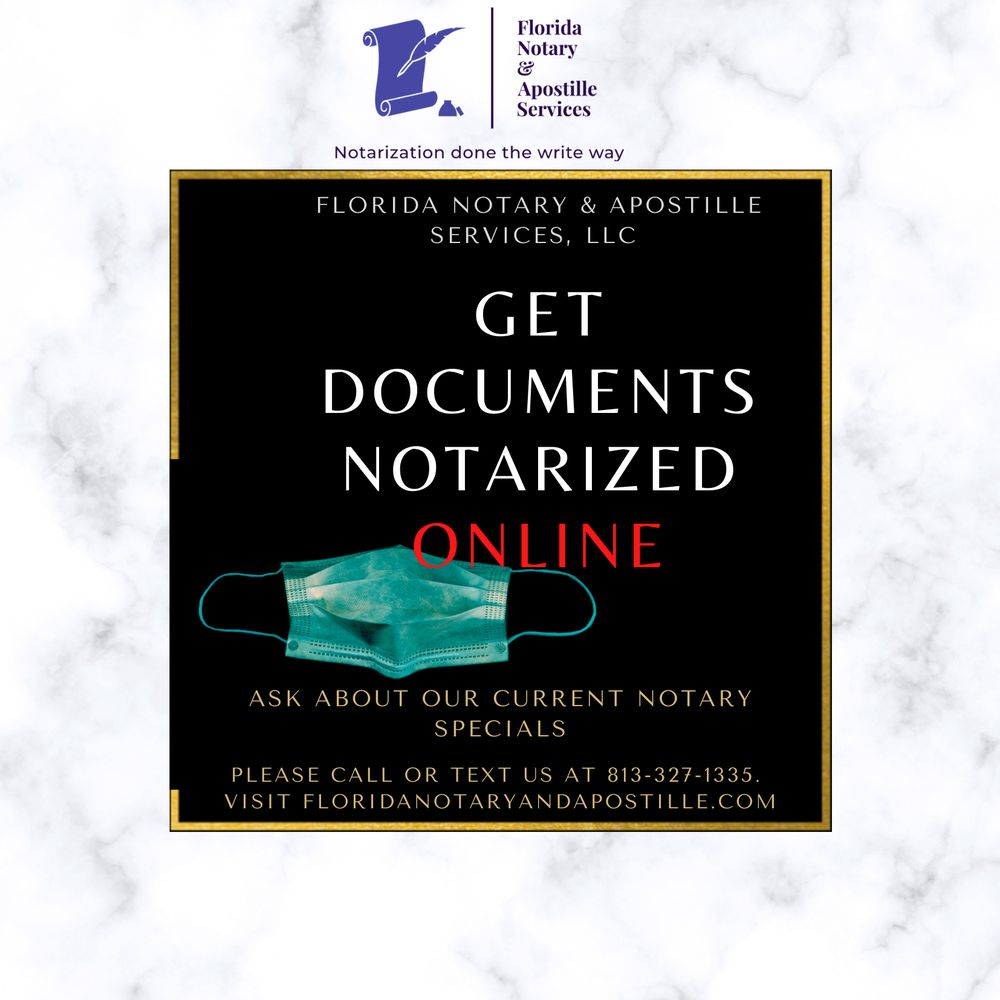 FLORIDA NOTARY & APOSTILLE SERVICES Tampa, Florida Notaries Phone