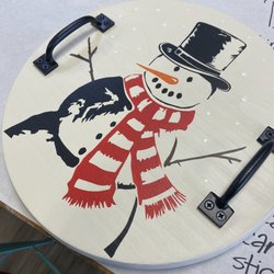 AR Workshop Columbia - Vintage snowman tray - let it snow!!!!