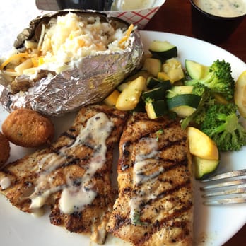 Pompano Joe's - Grilled Amberjack with garlic basil sauce - Seafood Near Me - Destin, Florida