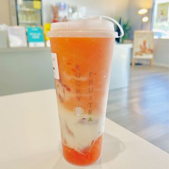 Lucky FruiTea - Papaya Coconut Slushy - Bubble Tea Near Me - San Gabriel, California Lucky FruiTea - Papaya Coconut Slushy - Bubble Tea Near Me - San Gabriel, California