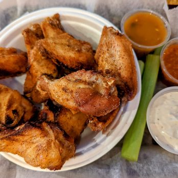 Angry Pepper Waterside - Dry rubbed wings. Homemade blue cheese - Barbeque Near Me - Madeira Beach, Florida Angry Pepper Waterside - Dry rubbed wings. Homemade blue cheese - Barbeque Near Me - Madeira Beach, Florida
