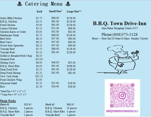 Menu photo 3 BBQ Town Drive Inn Honolulu, HI