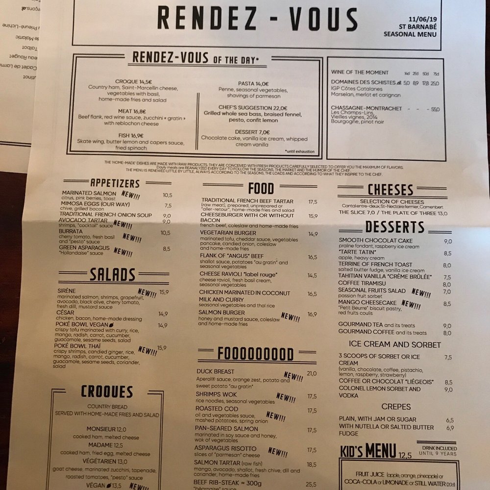 Café du Rendez-Vous - 11/06/2019 updated menu - Cafes Near Me - Paris, 75 Café du Rendez-Vous - 11/06/2019 updated menu - Cafes Near Me - Paris, 75
