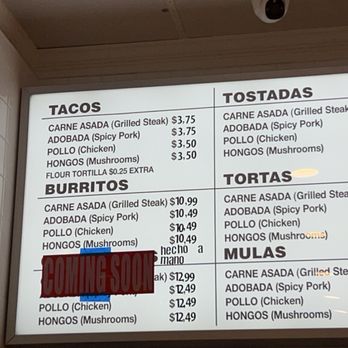 TJ Street Tacos - Menu board - Tacos Near Me - Duluth, Georgia TJ Street Tacos - Menu board - Tacos Near Me - Duluth, Georgia