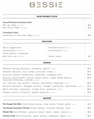 Menu photo 4 Bessie Christchurch, CAN