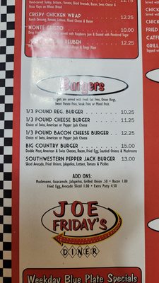 Menu photo 1 Joe Friday's Diner Mexia, TX Menu photo 1 Joe Friday's Diner Mexia, TX