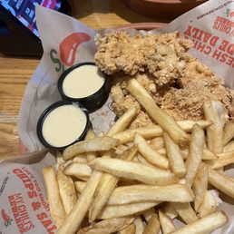 chicken and extra fries and honey mustard..