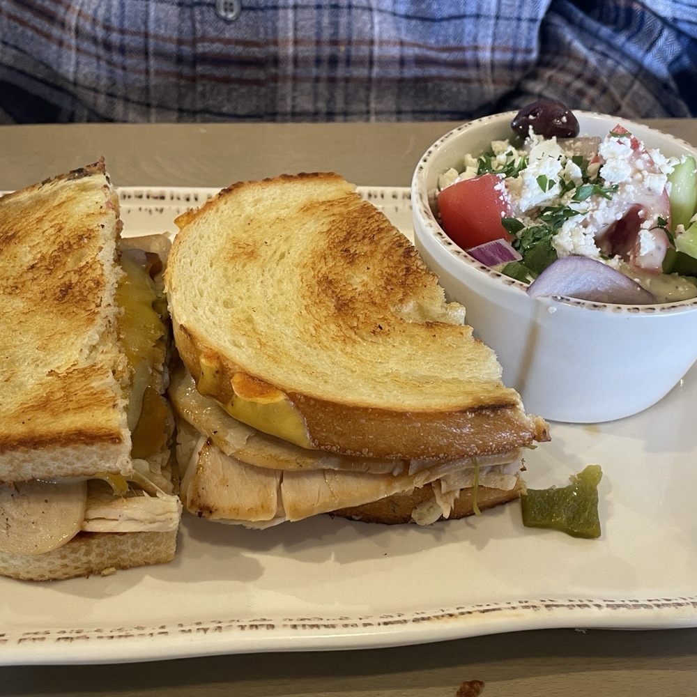Tula's Kitchen - Grilled cheese with turkey & green chile and cucumber salad side - New American Near Me - Albuquerque, New Mexico Tula's Kitchen - Grilled cheese with turkey & green chile and cucumber salad side - New American Near Me - Albuquerque, New Mexico