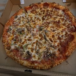 Till Five Pizza - Large pizza (1/2 pepperoni and 1/2 deluxe) $27.40 included delivery