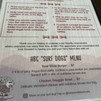 Hollywood Beach Cafe - Dog menu - Breakfast & Brunch Near Me - Oxnard, California