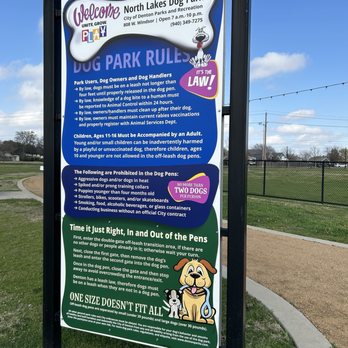 North Lakes Park - Dog park rules - Parks Near Me - Denton, Texas