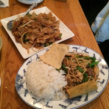 May Palace Restaurant - Beef chow fun and triple delight (shrimp, beef, chicken) noodles. - Chinese Near Me - Vail, Colorado