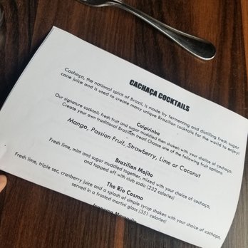 Texas de Brazil - Columbus - Cocktail menu - Brazilian Near Me - Columbus, Ohio