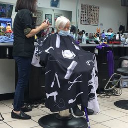 Grandma haircut process