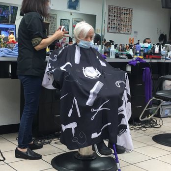Q Salon 1 - Grandma haircut process - Hair Salons Near Me - Houston, Texas