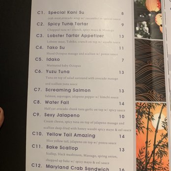 Katana - Menü - Sushi Bars Near Me - Baltimore, Maryland